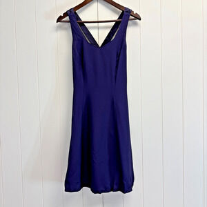 Vintage Caren Desiree Company Crossback Cocktail Dress Size 8 Violet Event Party